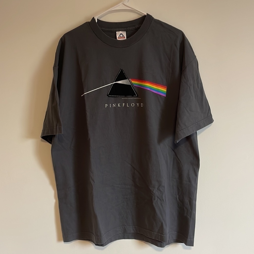 VTG Pink Floyd Tee Band XL Dark side of the Moon T-Shirt Gray Tour Y2K Merch